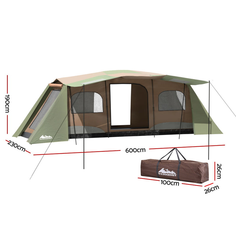 Camping Tent 10 Person Instant Up Tents Outdoor Family Hiking 3 Rooms