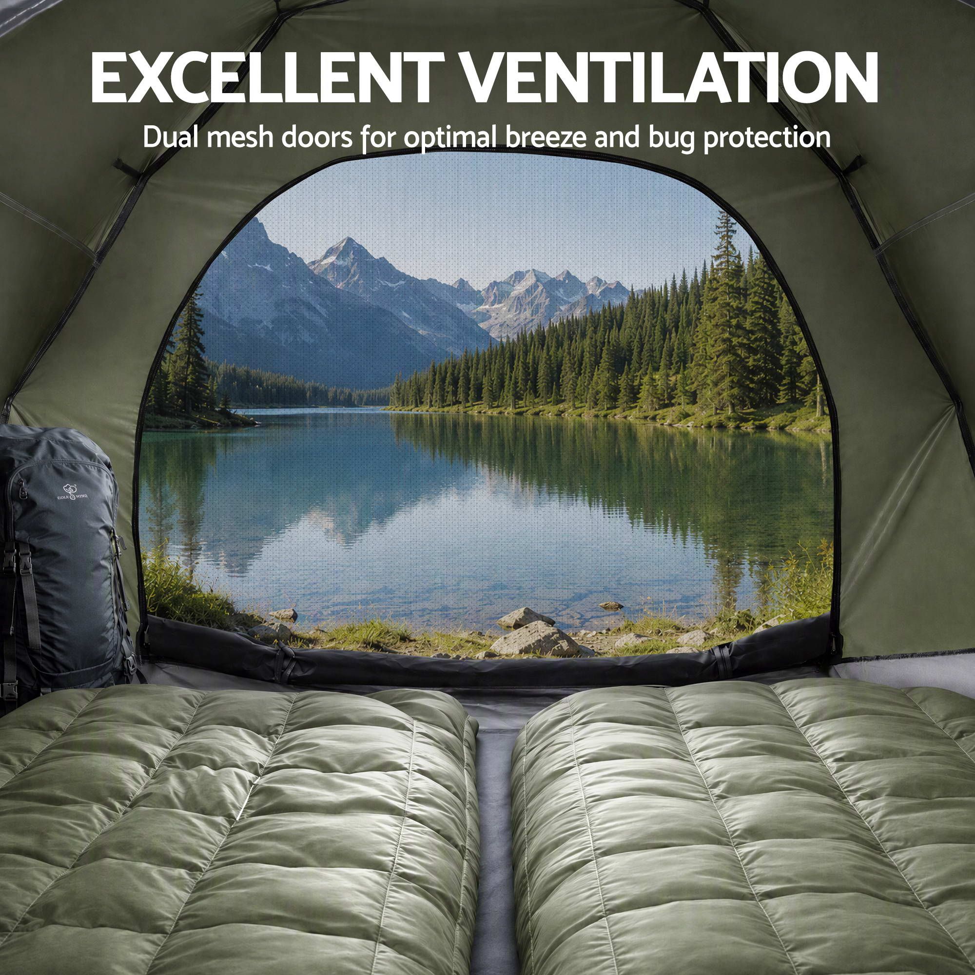 2 Person Camping Tent Automatic Pop Up Water Repellent Shade Outdoor