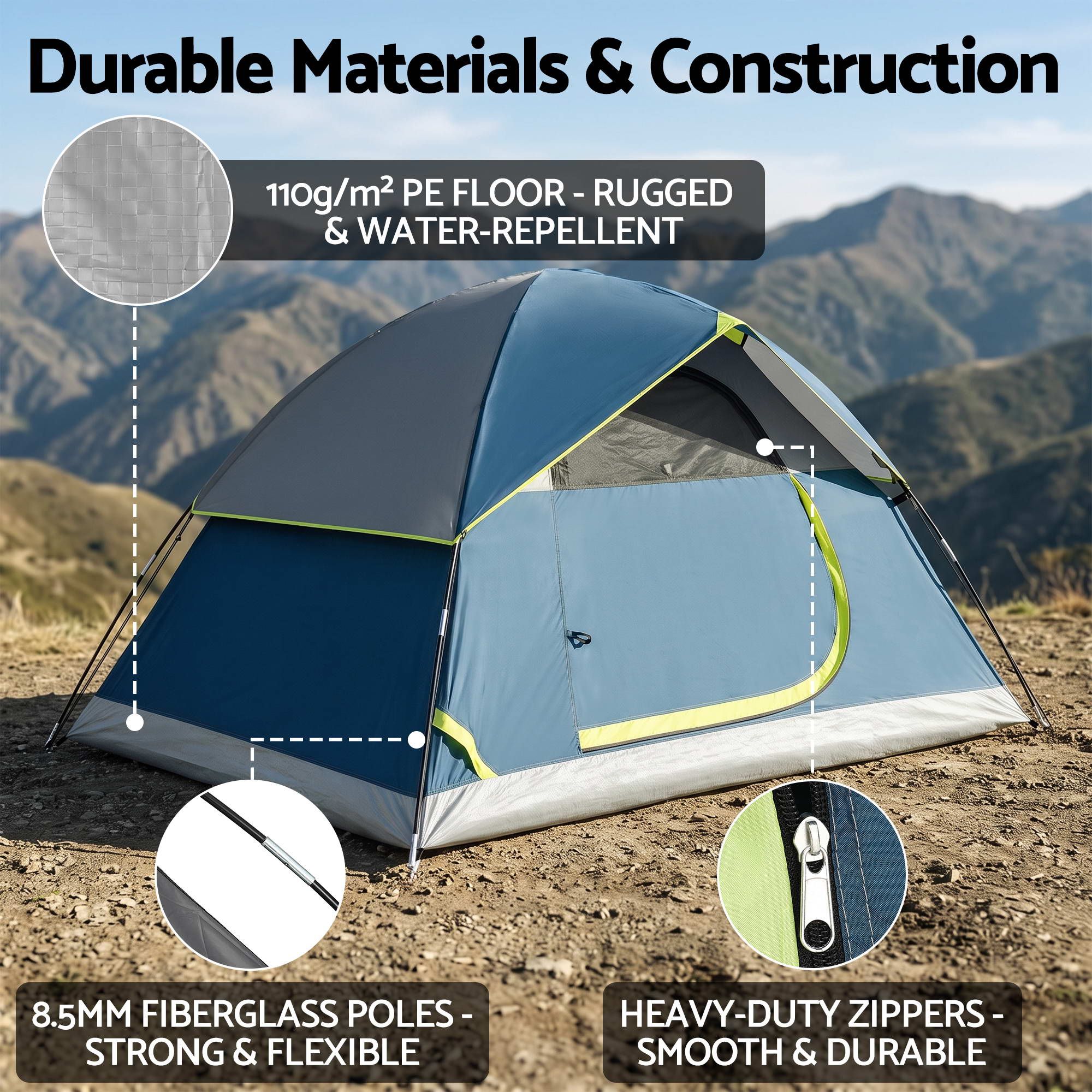 2 Person Camping Dome Tent Lightweight Waterproof Outdoor Hiking