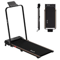 3 in 1 Walking Pad Treadmill 12% Incline Foldable Under Desk Treadmills for Home Gym With 40cm Wide Belt Black