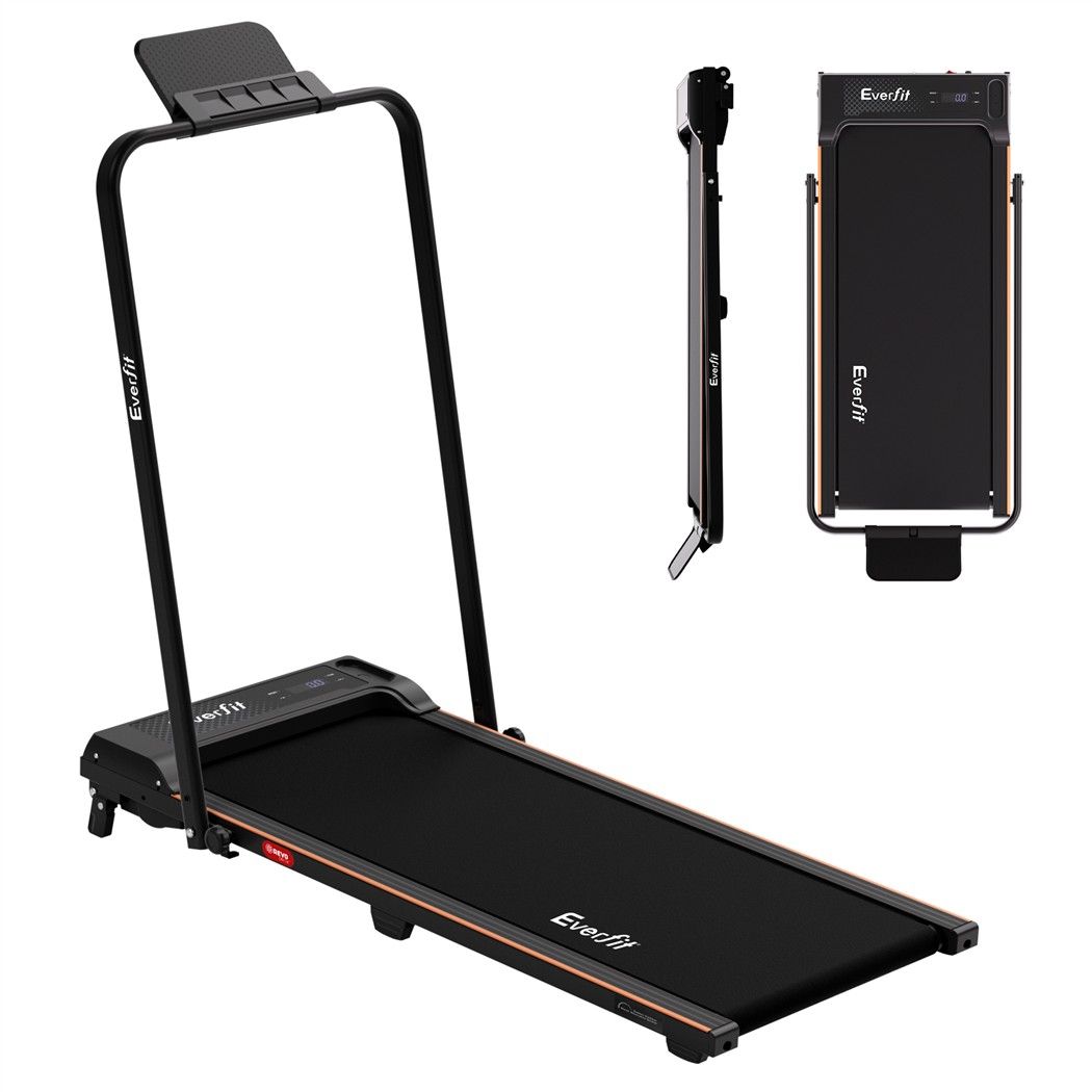 3 in 1 Walking Pad Treadmill 12% Incline Foldable Under Desk Treadmills for Home Gym With 40cm Wide Belt Black