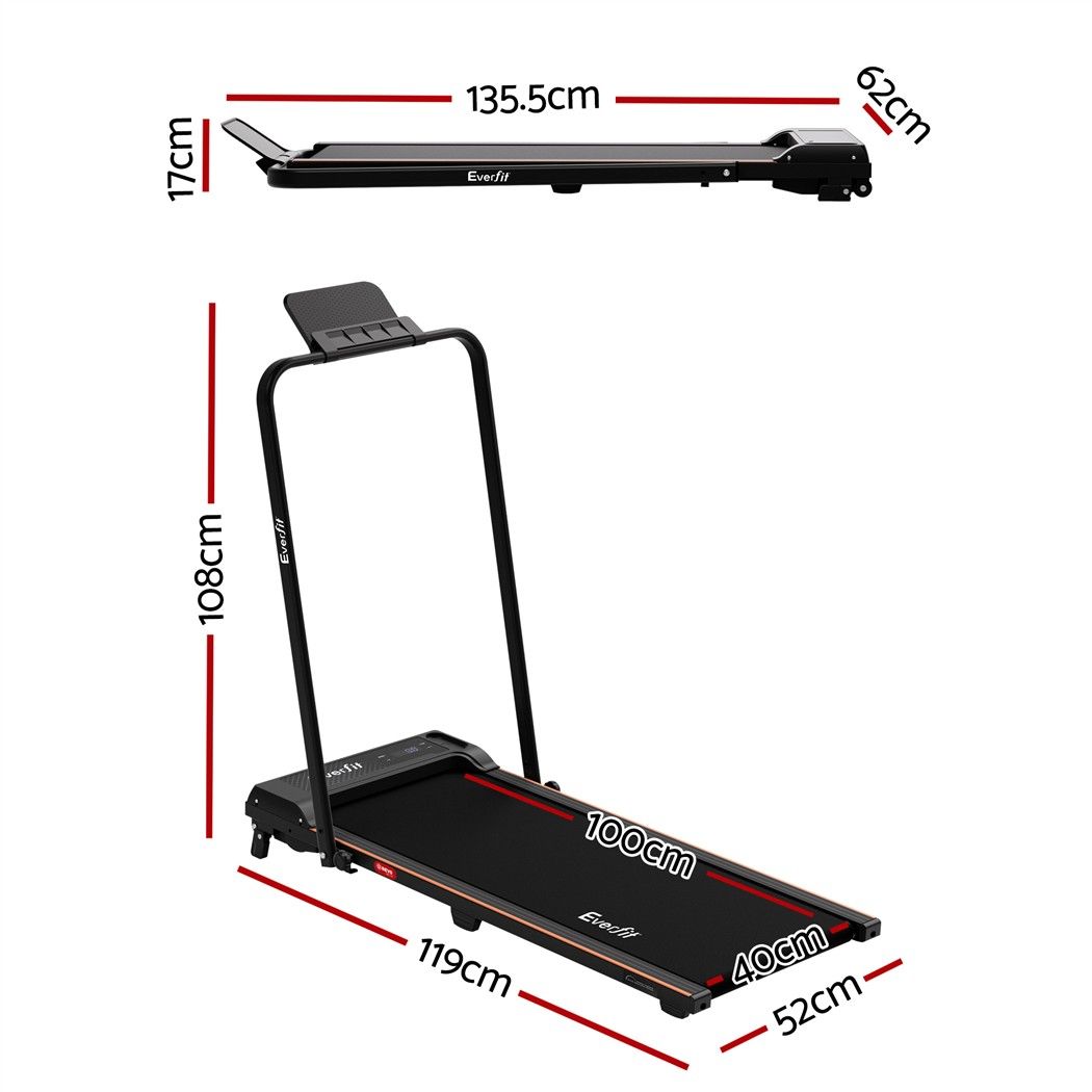 3 in 1 Walking Pad Treadmill 12% Incline Foldable Under Desk Treadmills for Home Gym With 40cm Wide Belt Black