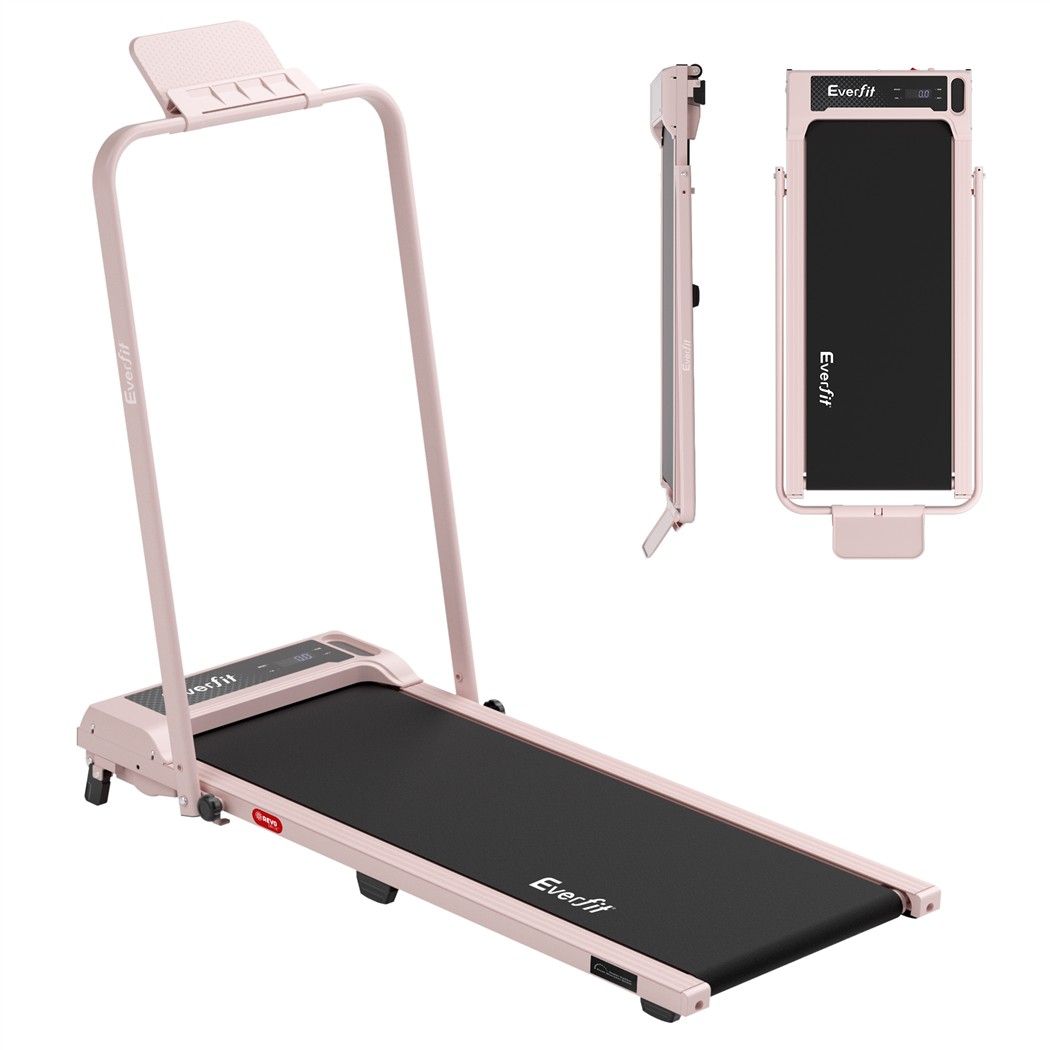 3 in 1 Walking Pad Treadmill 12% Incline Foldable Under Desk Treadmills for Home Gym With 40cm Wide Belt Pink