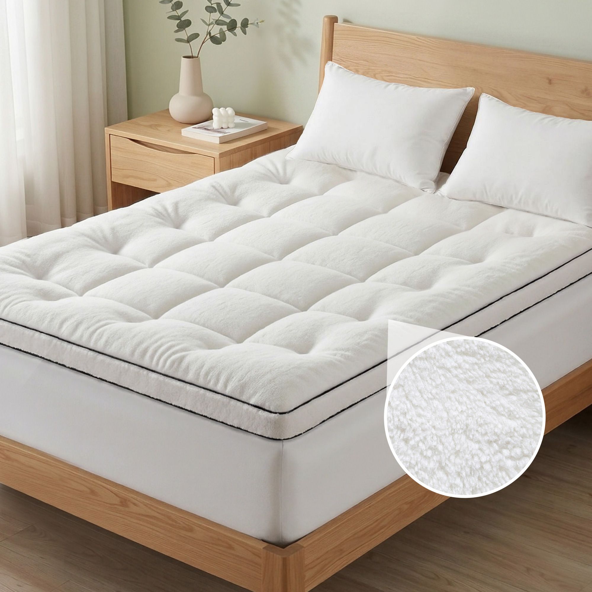 Double Mattress Topper 5cm Coral Fleece