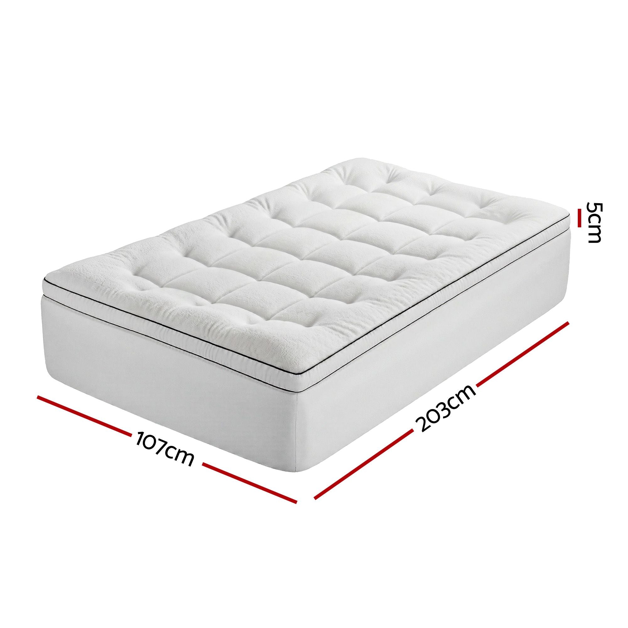 King Single Mattress Topper 5cm Coral Fleece