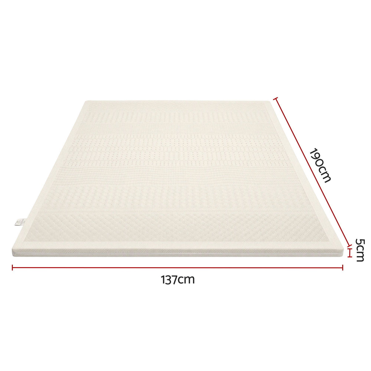Double 5cm 7-Zone Natural Latex Mattress Topper with Breathable Core