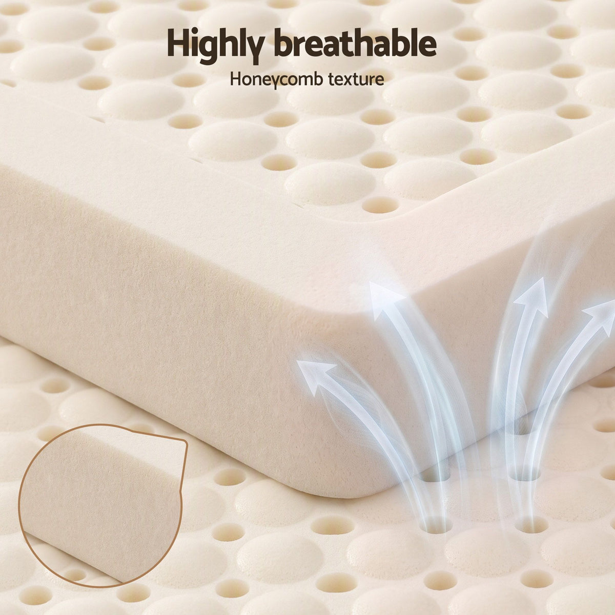 Double 5cm 7-Zone Natural Latex Mattress Topper with Breathable Core