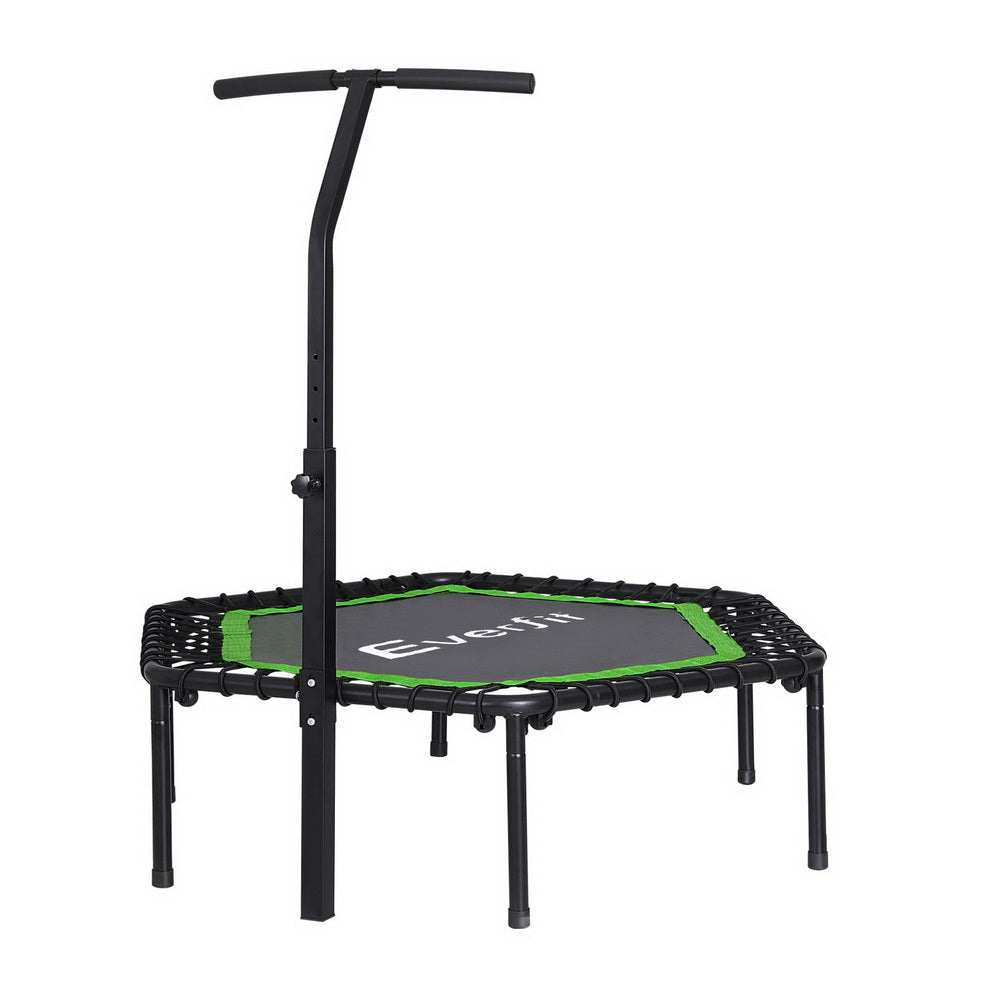 48inch Hexagon Trampoline Kids Exercise Adjustable Handrail Green
