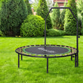 48inch Round Trampoline Kids Exercise Fitness Adjustable Handrail Green
