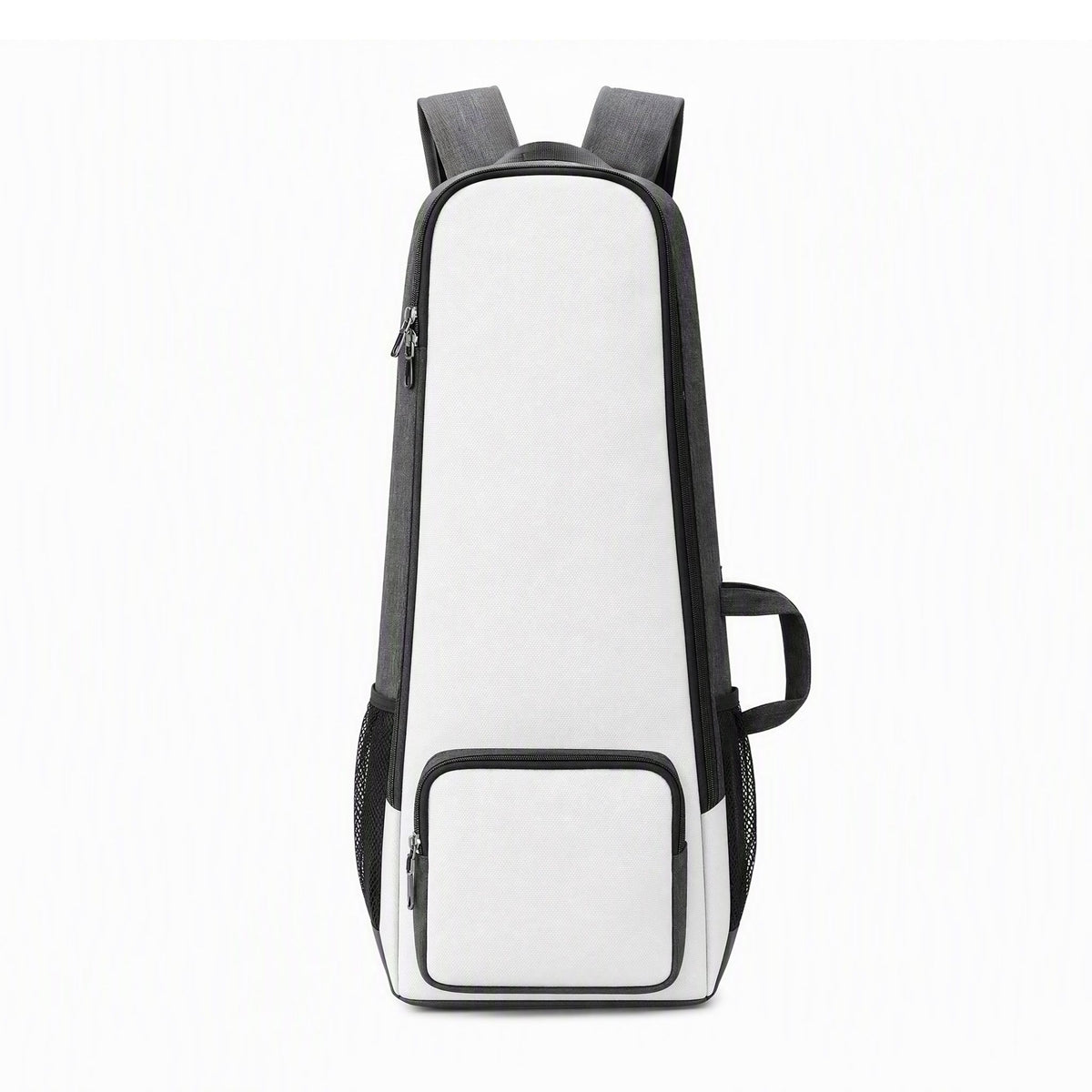 Foldable Tennis Racket Backpack with Shoe Compartment and Racket Pocket - Grey and White