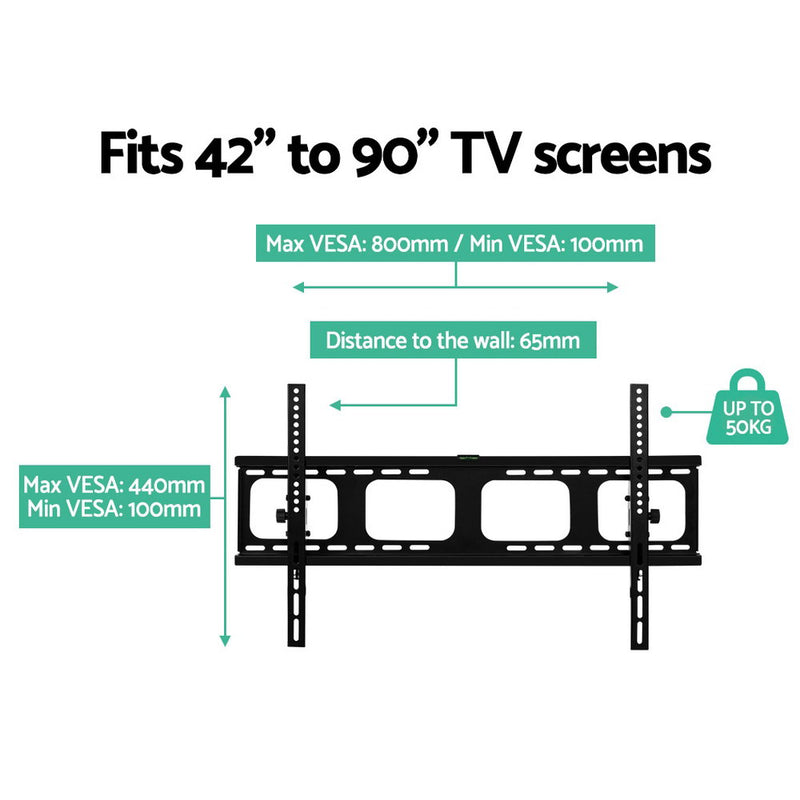 TV Wall Mount Bracket Tilt Flat Slim LED LCD Plasma 42 55 65 75 90 inch