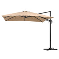 Outdoor Umbrella 3m Left-right Tilting Cantilever Patio Parasol Beige