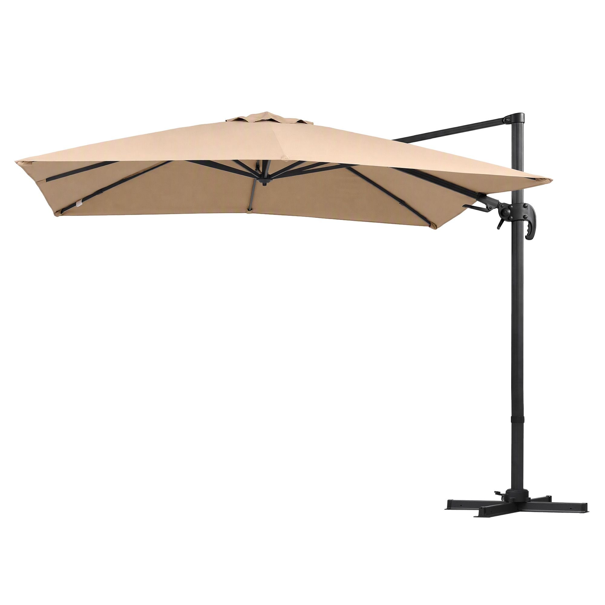 Outdoor Umbrella 3m Left-right Tilting Cantilever Patio Parasol Beige