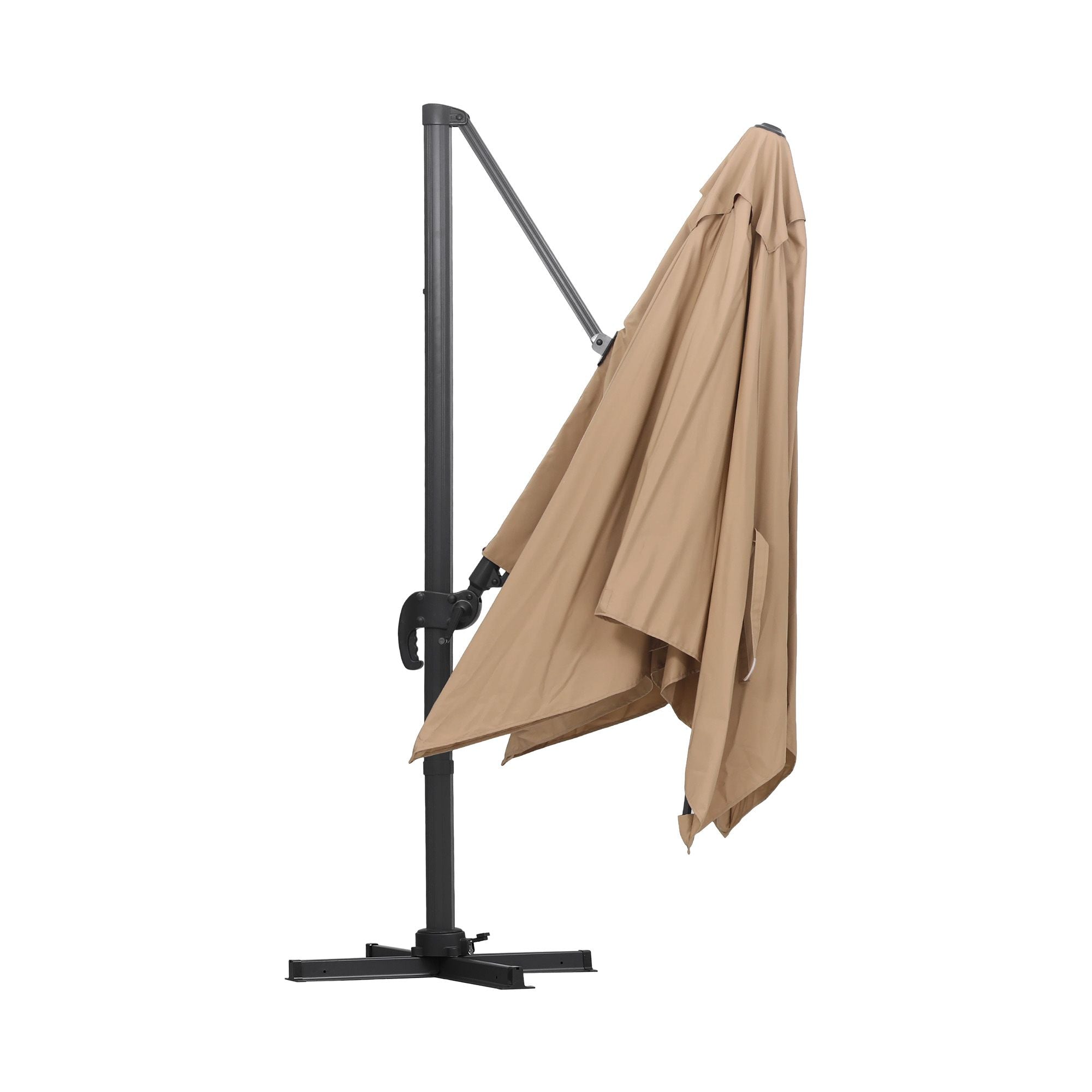 Outdoor Umbrella 3m Left-right Tilting Cantilever Patio Parasol Beige