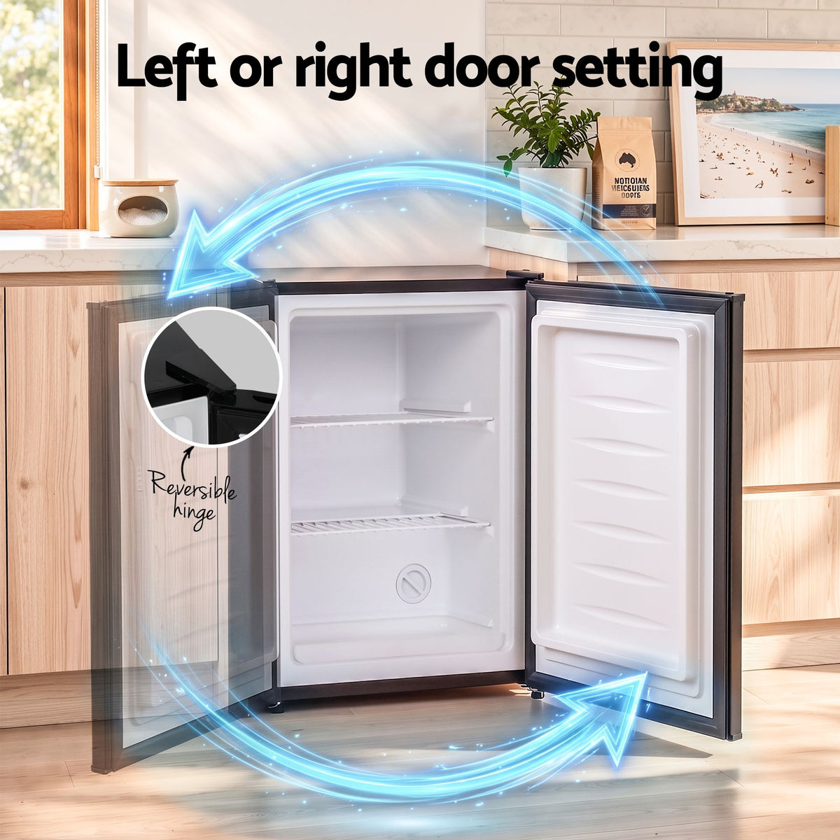 42L Upright Freezer with Adjustable Temperature Levels and Fast Freezing - Black
