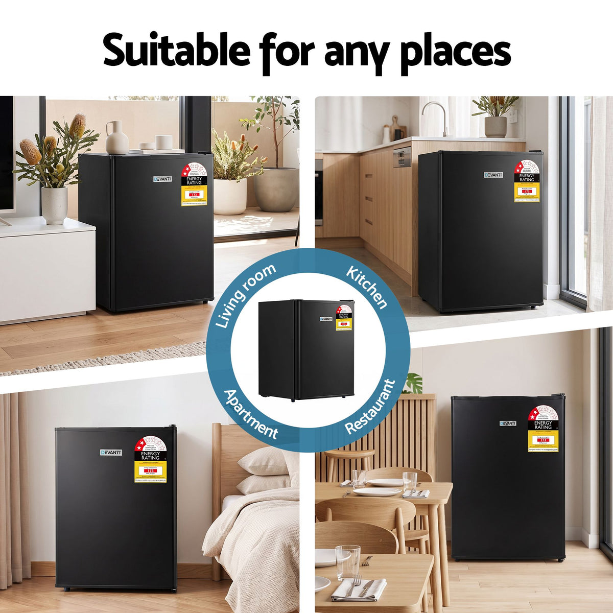 42L Upright Freezer with Adjustable Temperature Levels and Fast Freezing - Black