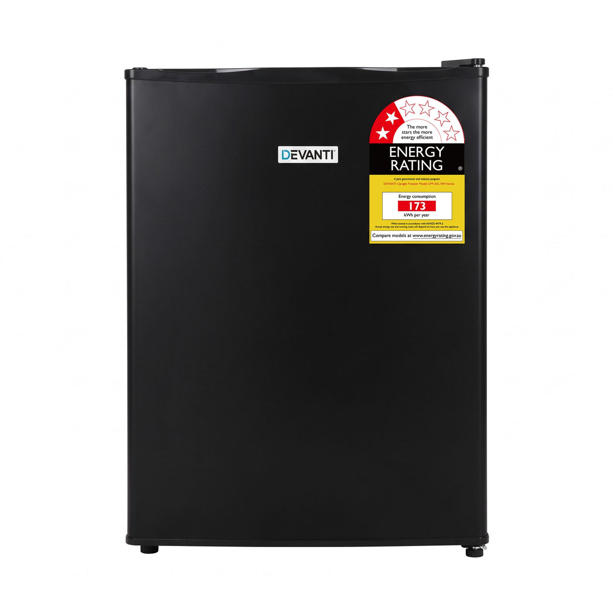 42L Upright Freezer with Adjustable Temperature Levels and Fast Freezing - Black