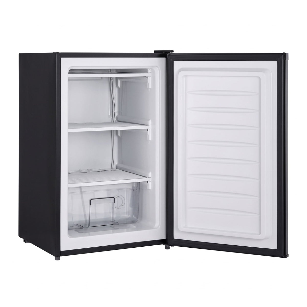 81L Upright Freezer with Adjustable Temperature Levels and Removable Drawer - Black