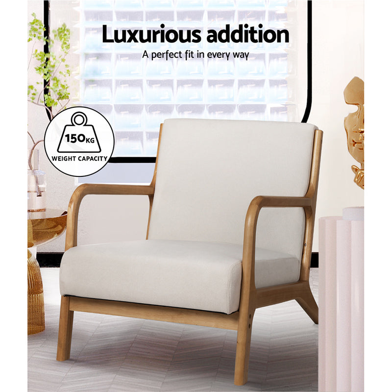 Amy Lounge Accent Armchair - Beige