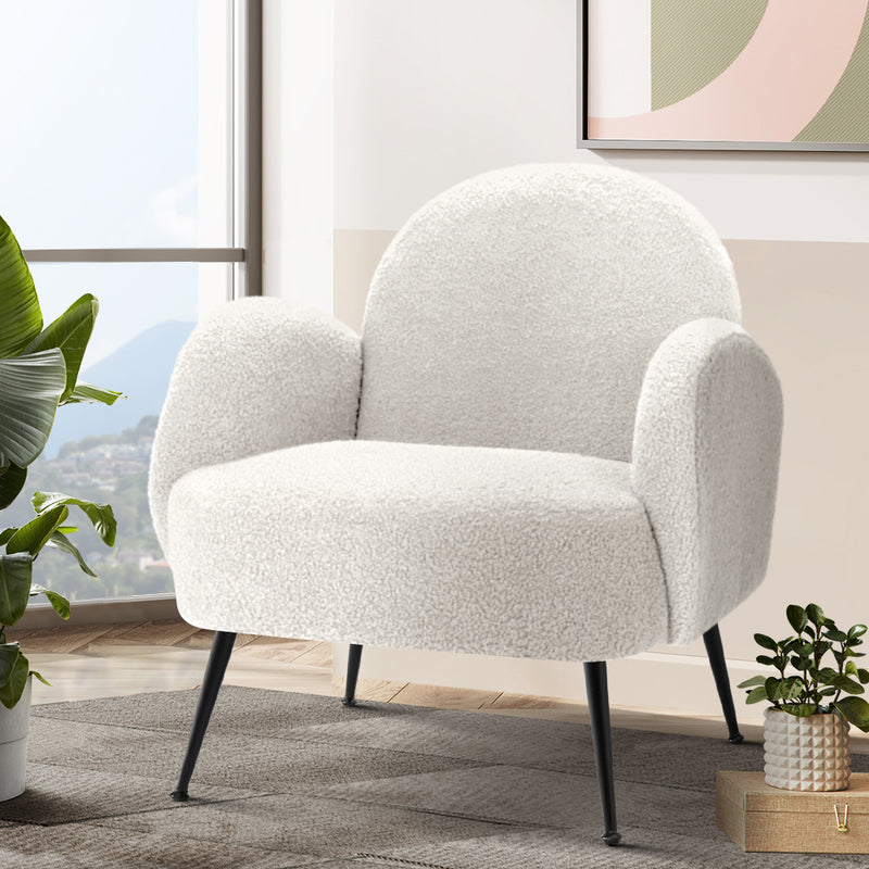 Hanes Sherpa Lounge Armchair - White