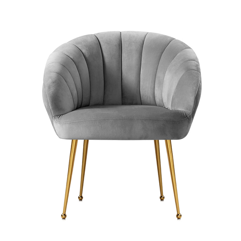 Accent Velvet Armchair Lounge Chair Grey