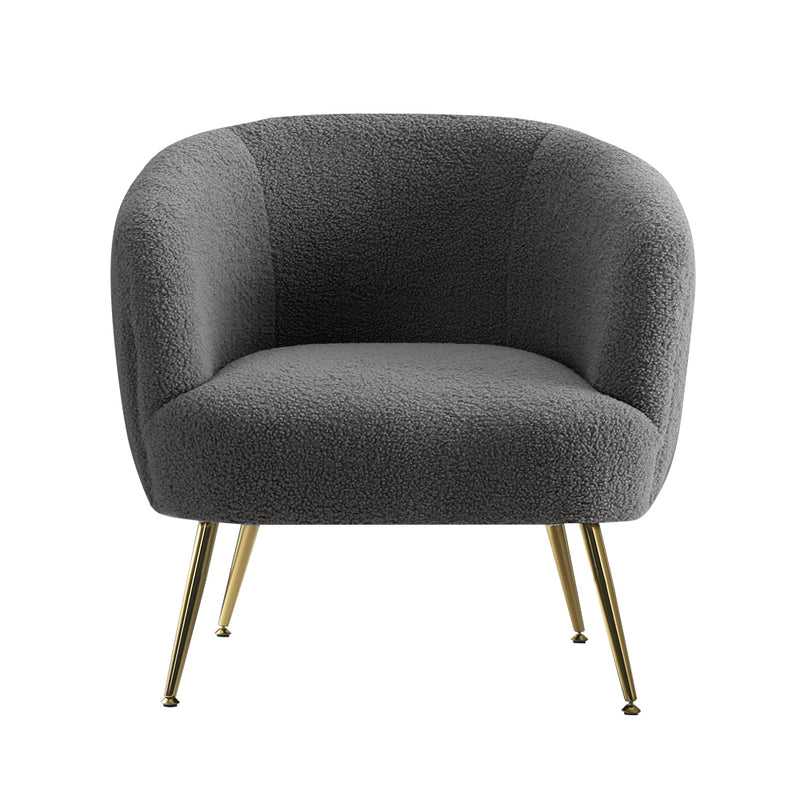 Casey Sherpa Accent Armchair - Charcoal