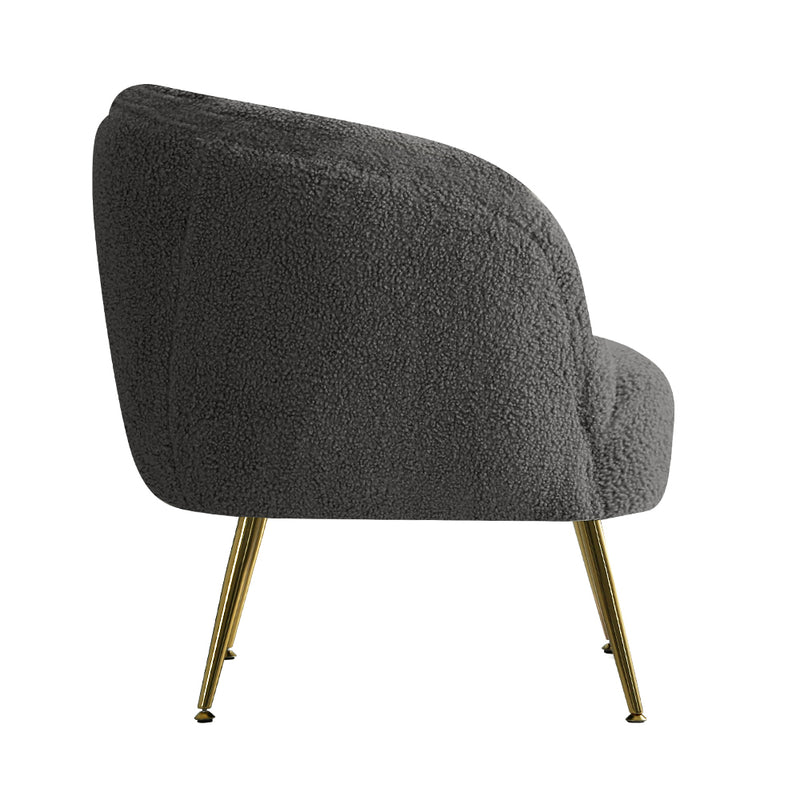 Casey Sherpa Accent Armchair - Charcoal