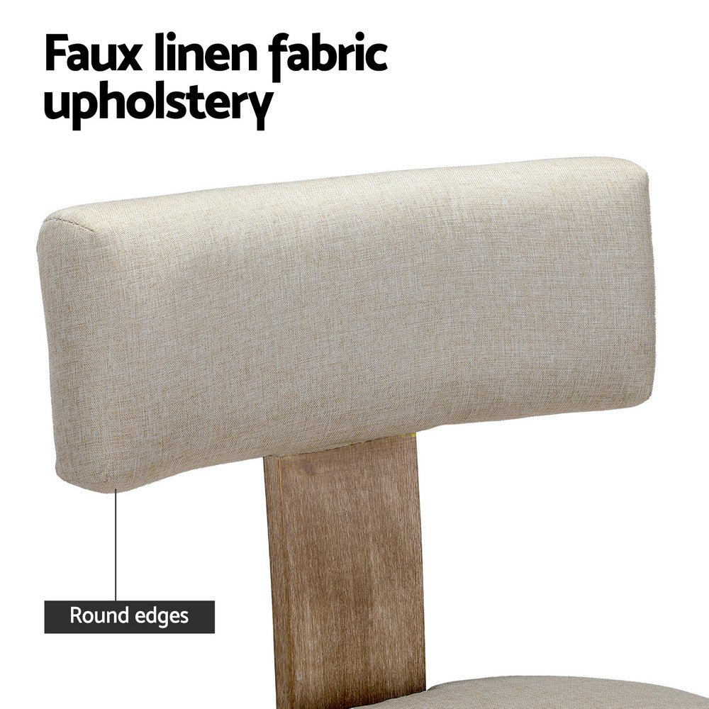 Milford Dining Chairs Beige Fabric Set of 2