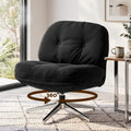 Swivel Chair Nursing Armchair Lounge Corduroy Steel Star Base Black