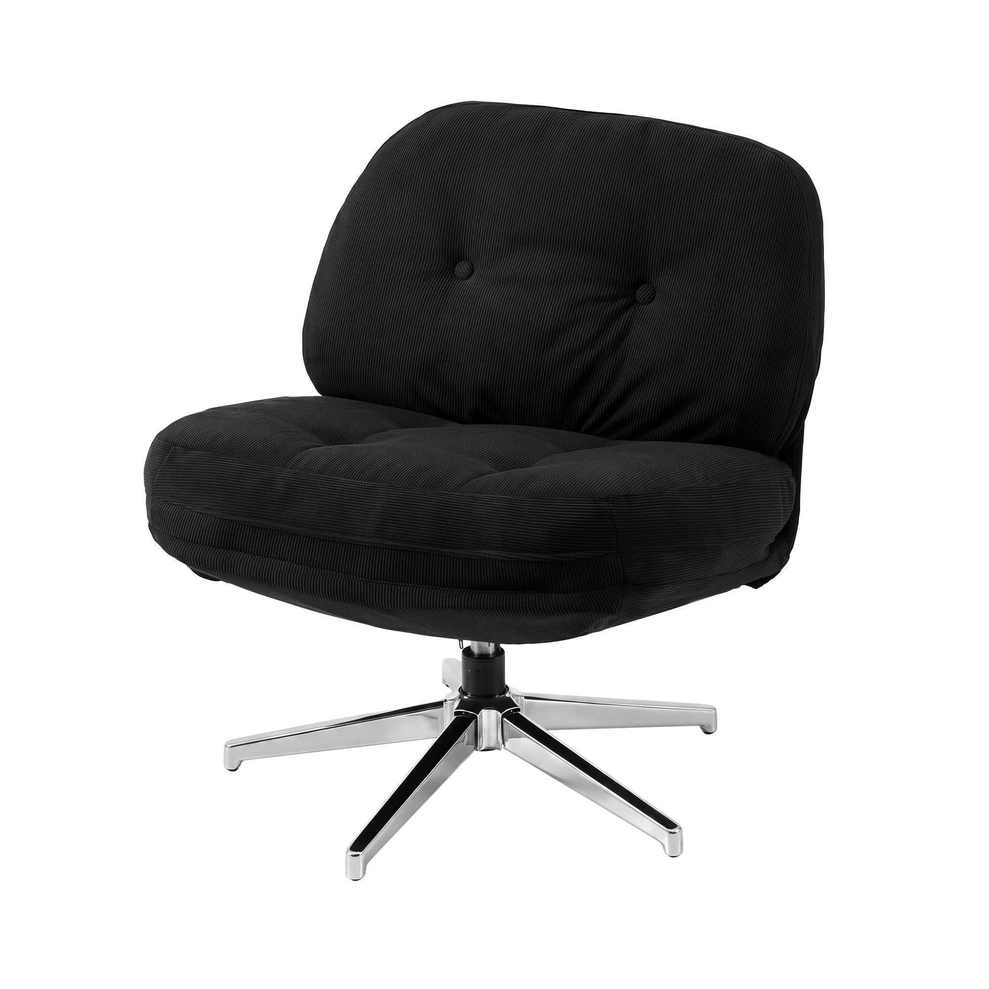 Swivel Chair Nursing Armchair Lounge Corduroy Steel Star Base Black