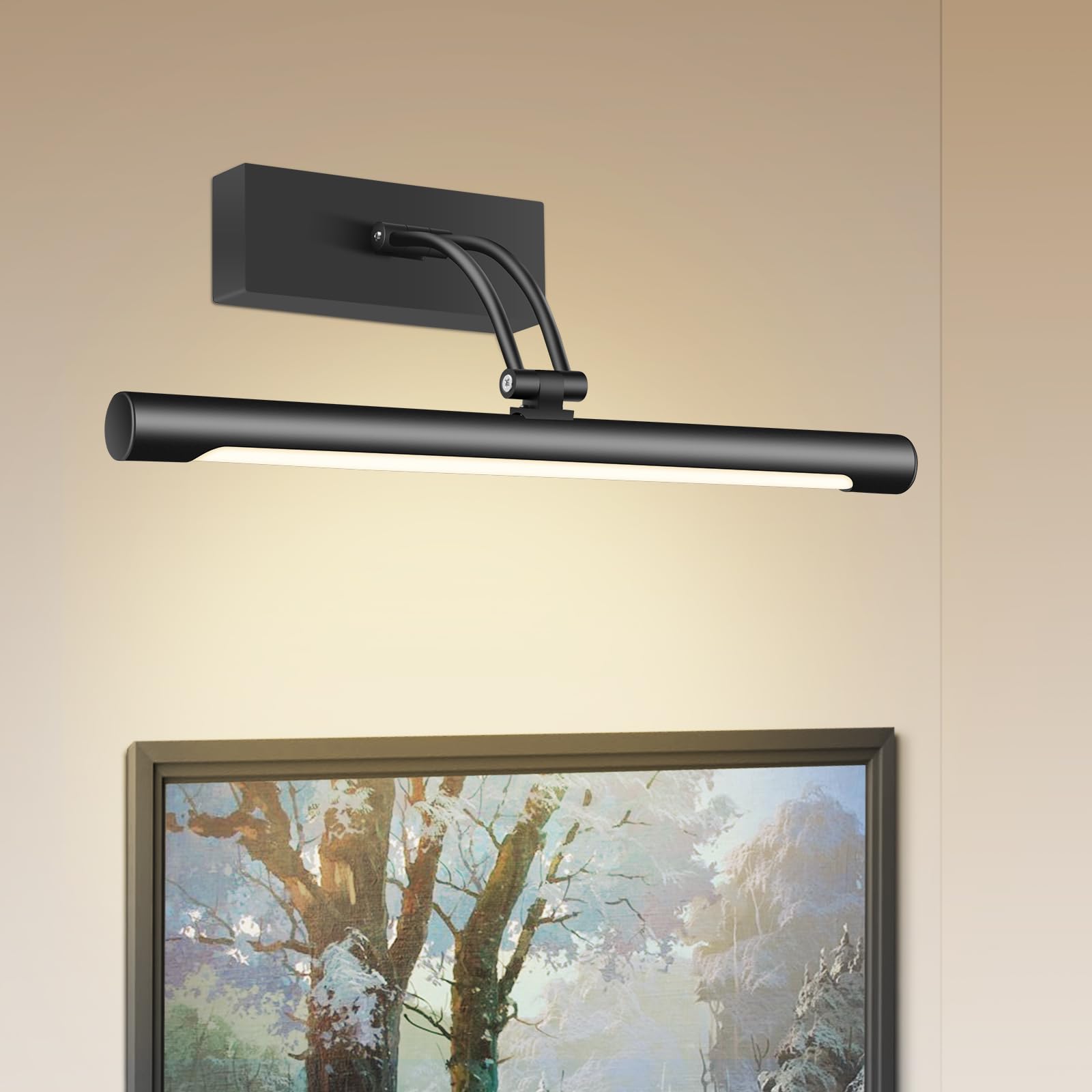 14 Inch Hardwired LED Picture Light for Wall, Dartboard & Gallery Lighting - Black