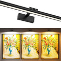 Wireless Rechargeable 16in Picture Light with Remote Dimmable Timer for Wall Art - Black