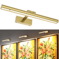 Wireless Rechargeable 16in Battery Operated Picture Light with Remote Dimmable Timer for Wall Art - Gold