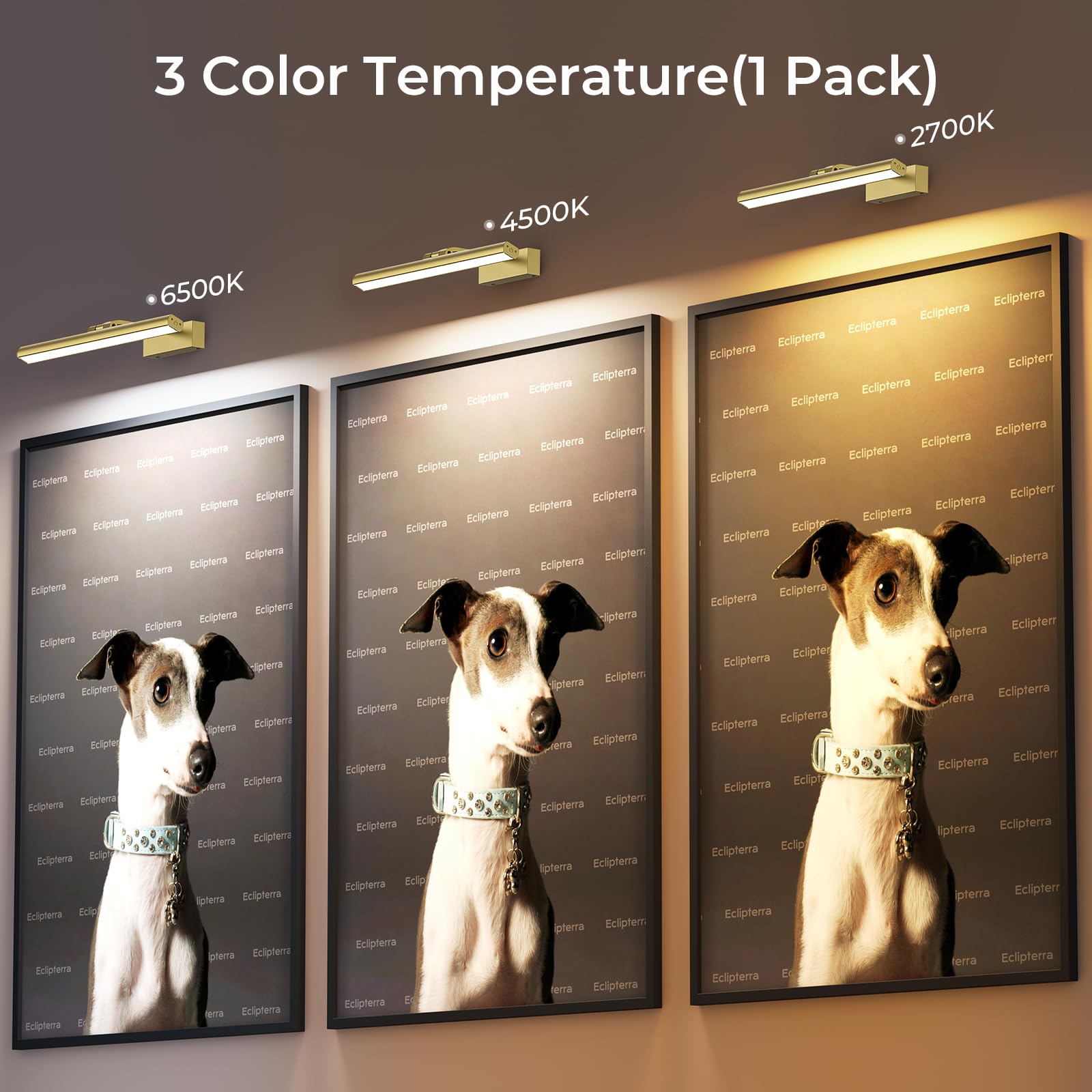 Wireless Rechargeable 16in Battery Operated Picture Light with Remote Dimmable Timer for Wall Art - Gold