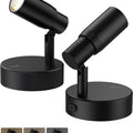 Rechargeable Zoomable Indoor Spot Lights with Remote, Dimmable CCT, Timer 2-Pack - Black