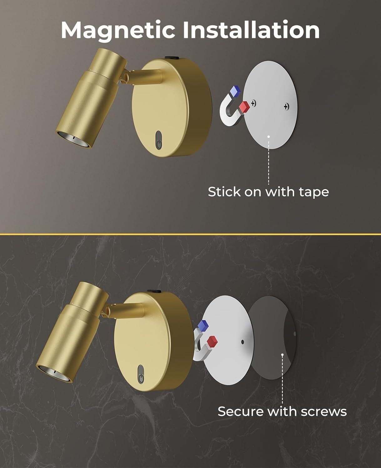 Rechargeable Indoor Spot Light with Remote, Dimmable CCT, Timer & 6000mAh Battery - Gold