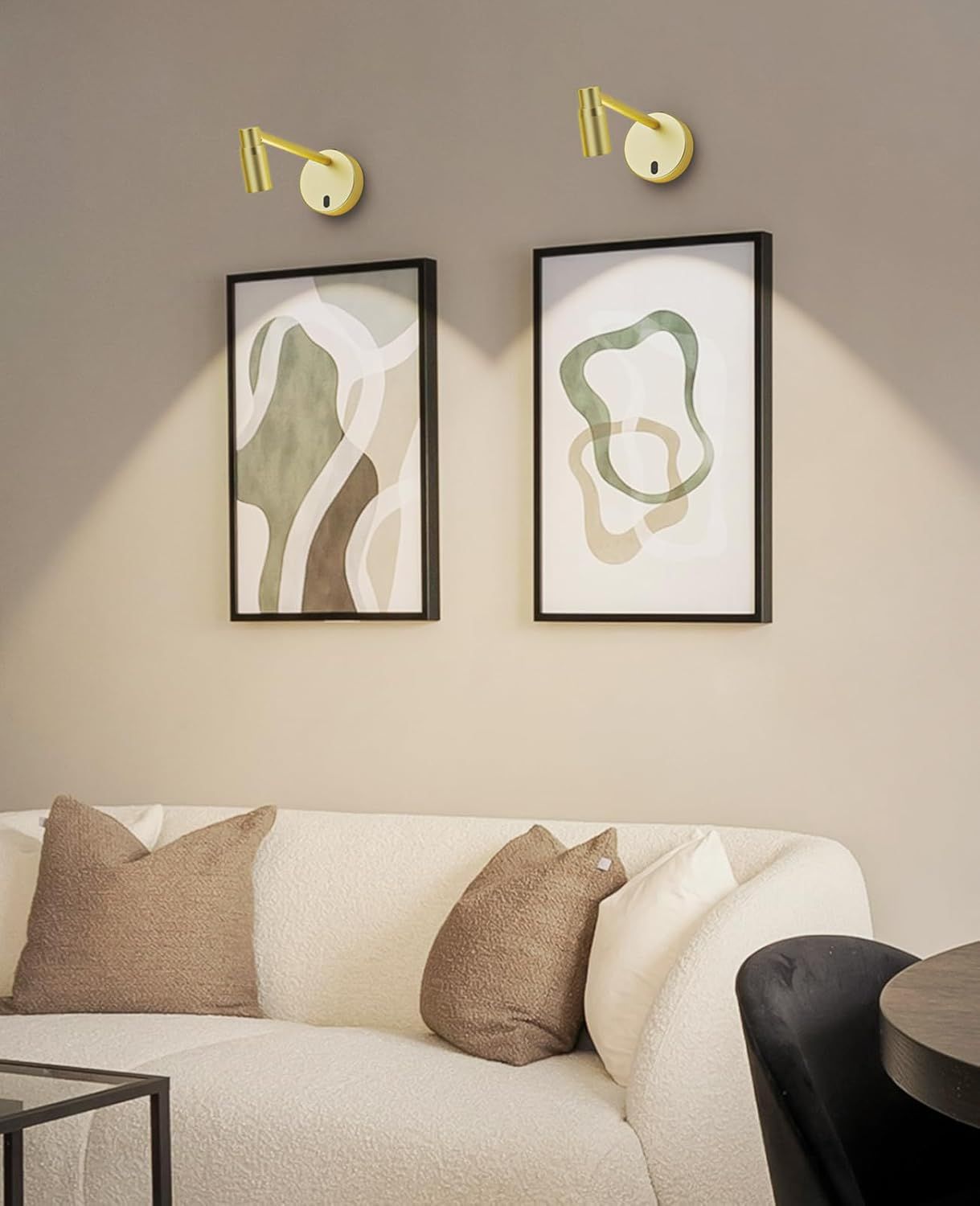 Zoomable Battery Operated Dimmable Picture Light with Remote - Gold