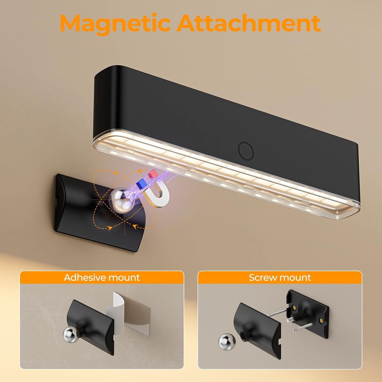 Battery Operated Wireless Wall Sconce Set of 2 with Remote & Touch Control, 3 Color Temperatures, 360° Rotatable LED Wall Lights - Black
