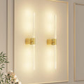 23.62 Inch Rechargeable Battery Operated Wall Sconce Set of 2 with Remote and Touch - Gold