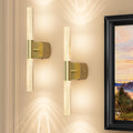 Rechargeable Battery Operated Wall Sconce Set of 2 with 12000mAh Wireless Dimmable LED Lights, 16" - Brushed Gold