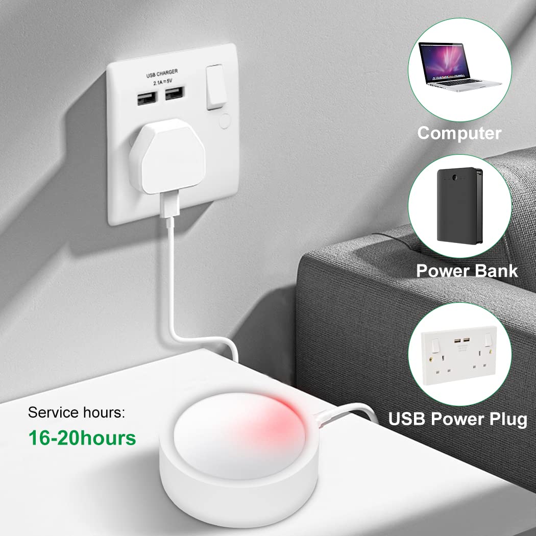 Wireless LED Night Wall Light 2 Pack with Remote, Rechargeable, Dimmable Touch Lamp for Bedroom Living Room - Black