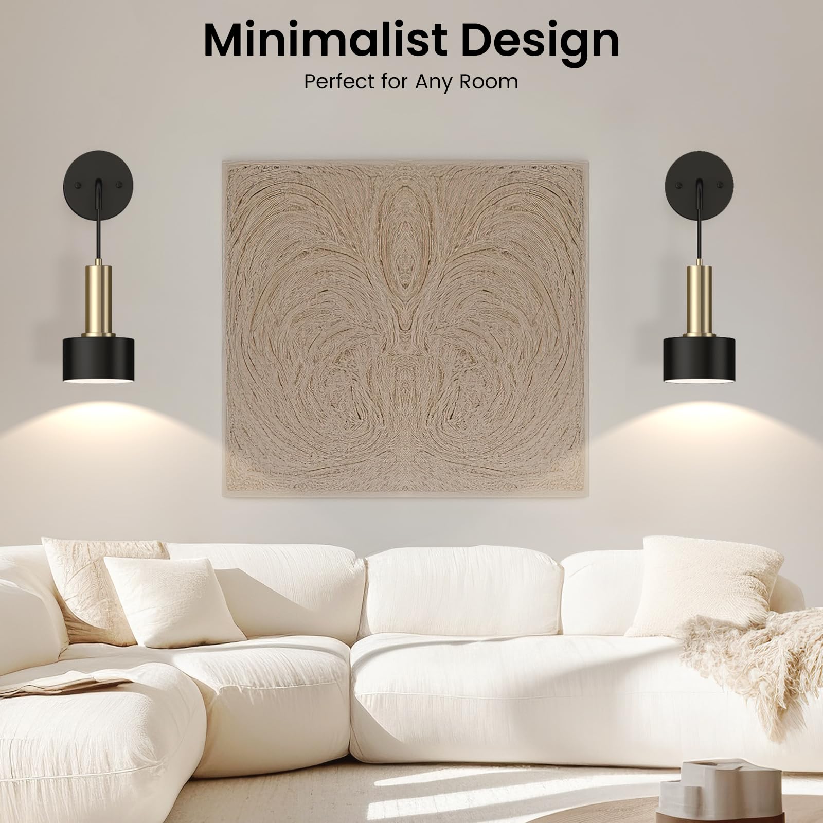 Battery Operated Dimmable RGB Wall Sconce Set of 2 with Remote - Indoor