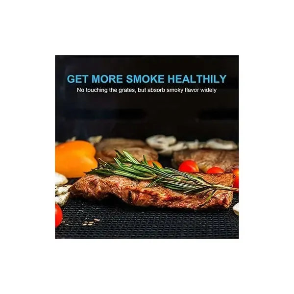 3 Pack Reusable Fibreglass Grill Mats 40 x 33 cm for Gas, Charcoal & Pellet Grills - Black