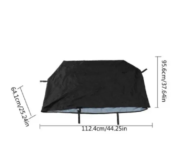 600D Polyester Waterproof Grill Cover for Weber Q2000 & Q3000 Gas Grills 112 x 64 x 96 cm - Black