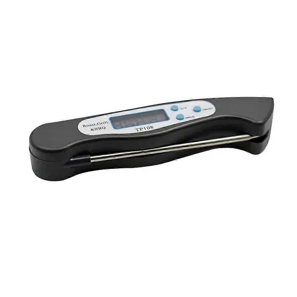 Digital Foldable Meat Thermometer with LCD Display for Cooking Grilling Baking - Black