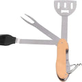 5-in-1 Foldable Stainless Steel BBQ Grill Multitool with Spatula, Fork and Bottle Opener for Camping and Backyard Grilling