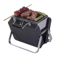 Portable Foldable Charcoal BBQ Grill with Metal Frame and Cooking Grate for Camping and Outdoor Cooking - Black