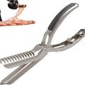 Stainless Steel Rib Membrane Remover Tool with Curved Blade and Non-Slip Handle - Silver
