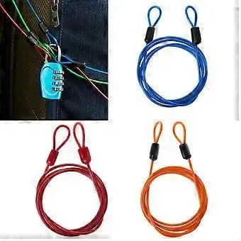 Steel Bicycle Security Cable Lock 1 m Flexible Anti-Theft Loop for Frames and Wheels - Blue