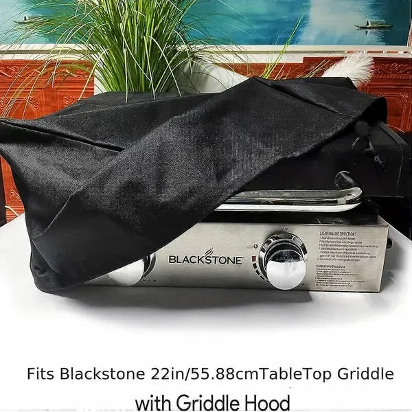 56 cm Tabletop Grill Cover with Drawstring for Camping BBQs - Black